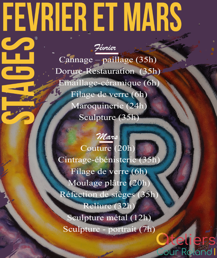 stages février et mars ateliers de la cour roland